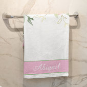 Waterverf Roze Bloemen Badhanddoek set Bad Handdoek