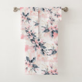 Waterverf Roze Bloemen Bloemen Bad Handdoek (Insitu)
