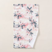  Waterverf Roze Bloemen Bloemen Bad Handdoek (Handdoek)