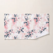  Waterverf Roze Bloemen Bloemen Bad Handdoek (Handdoek)