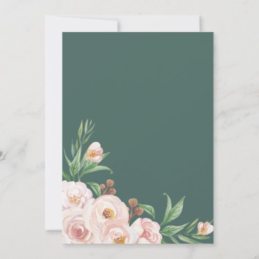 Waterverf Roze Bloemen Boeket Moslim Bruiloft Kaart (Achterkant)