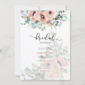 Waterverf Roze bloemen Bridal Shower Kaart (Voorkant)