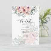 Waterverf Roze bloemen Bridal Shower Kaart (Staand voorkant)
