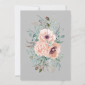 Waterverf Roze bloemen Bridal Shower Kaart (Achterkant)