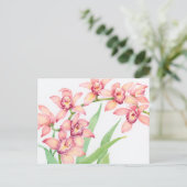 Waterverf Roze bloemen Briefkaart (Staand voorkant)