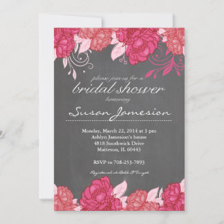 Waterverf roze Bloemen Bruids Douche Uitnodiging