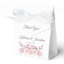 Waterverf Roze Bloemen-Bruiloft Dank u-