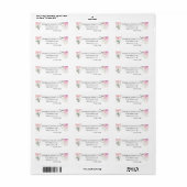 Waterverf Roze Bloemen Bruiloft Etiket (Full Sheet)