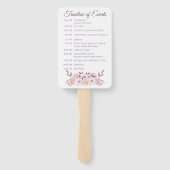 Waterverf roze bloemen-bruiloft programma- handwaaier (Achterkant)