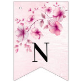 Waterverf Roze Bloemen Bunting Flag Vlaggetjes (Derde vlag)