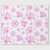Waterverf Roze bloemen Cadeaupapier (Vlak)