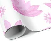 Waterverf Roze bloemen Cadeaupapier (Rol Hoek)