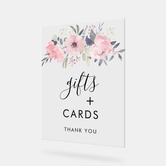 Waterverf Roze Bloemen Cadeaus en Kaarten Bruiloft Acryl Bord (Hoek)