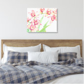 Waterverf Roze bloemen Canvas Afdruk (Insitu (Slaapkamer))