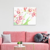 Waterverf Roze bloemen Canvas Afdruk (Insitu (Woonkamer))