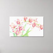 Waterverf Roze bloemen Canvas Afdruk (Voorkant)