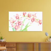 Waterverf Roze bloemen Canvas Afdruk (Insitu (Woonkamer))