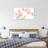Waterverf Roze bloemen Canvas Afdruk (Insitu (Slaapkamer))
