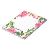 Waterverf Roze bloemen cirkel Wreater Notitieblok (Linkerzijde)