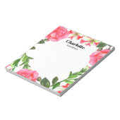 Waterverf Roze bloemen cirkel Wreater Notitieblok (Linkerzijde)