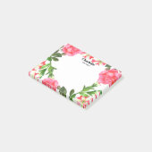 Waterverf Roze bloemen cirkel Wreater Post-it® Notes (Schuin)