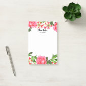Waterverf Roze bloemen cirkel Wreater Post-it® Notes (Kantoor)