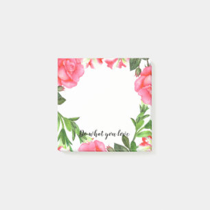 Waterverf Roze bloemen cirkel Wreater Post-it® Notes