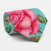 Waterverf Roze bloemen cirkel Wreater Stropdas (Opgerold)