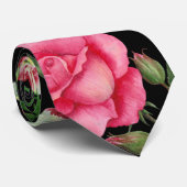 Waterverf Roze bloemen cirkel Wreater Stropdas (Opgerold)