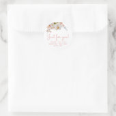 Waterverf Roze Bloemen Dank je wel Favor Ronde Sticker (Tas)