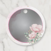 Waterverf Roze Bloemen Dank u Bedankjes Labels (Achterkant)