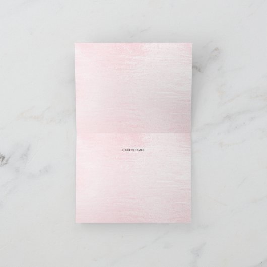 Waterverf Roze Bloemen Dank u kaart (Binnen)