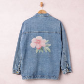 Waterverf Roze Bloemen Denim Jas Denim Jacket (Hangar)