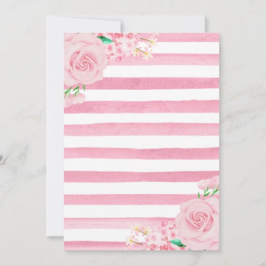 Waterverf Roze Bloemen Dieren Verjaardagsfeest Kaart (Achterkant)