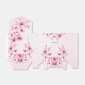 Waterverf Roze Bloemen Favor Box Bedankdoosjes (Uitgevouwen)
