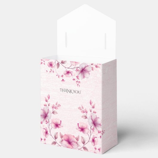 Waterverf Roze Bloemen Favor Box Bedankdoosjes (Geopend)