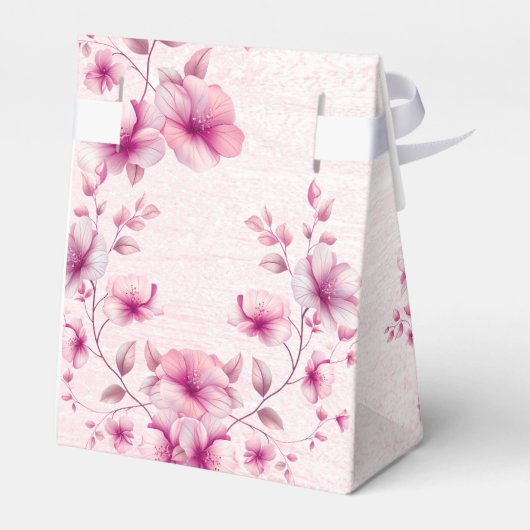 Waterverf Roze Bloemen Favor Box Bedankdoosjes (Achterkant)