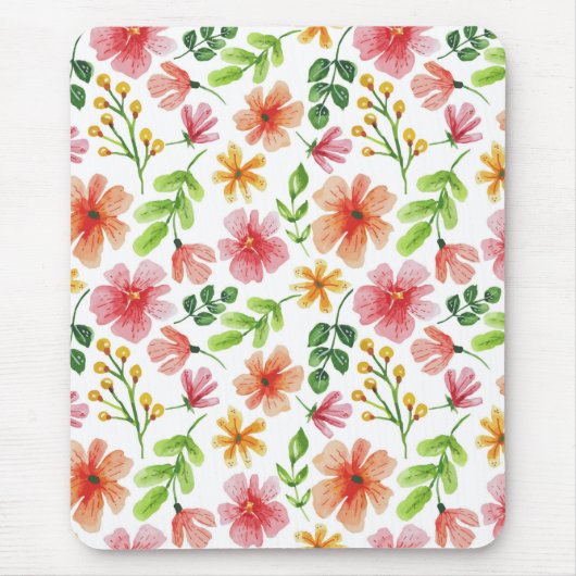 Waterverf Roze Bloemen Floral Pattern-69677 Muismat (Voorkant)