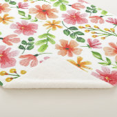 Waterverf Roze Bloemen Floral Pattern-69677 Sherpa Deken (3/4)