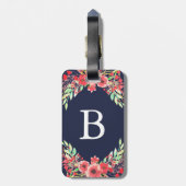  Waterverf Roze Bloemen & Foliage Bagagelabel (Achterkant verticaal)