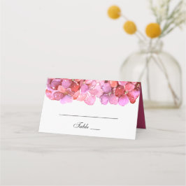 Waterverf roze bloemen. Fuchsia bloem bruiloft Plaatskaartje