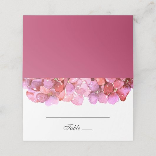 Waterverf roze bloemen. Fuchsia bloemenbruiloft Plaatskaartje (Buitenkant ongevouwen)
