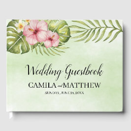Waterverf Roze bloemen Gastenboek