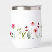 Waterverf Roze Bloemen Gepersonaliseerde Naam Mono (Links)