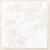 Waterverf Roze bloemen Glazen Onderzetter (Achterkant)