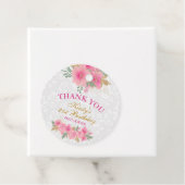 Waterverf roze bloemen goudflora Birthday Party Bedankjes Labels (In situ)
