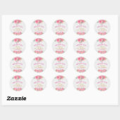 Waterverf roze bloemen goudflora Birthday Party Ronde Sticker (Vel)