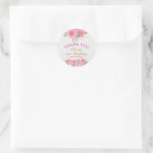 Waterverf roze bloemen goudflora Birthday Party Ronde Sticker (Tas)