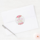 Waterverf roze bloemen goudolie zoet 16 ronde sticker (Envelop)