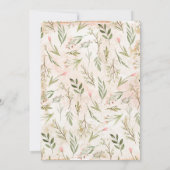 Waterverf Roze Bloemen & Groene Baby Shower Kaart (Achterkant)